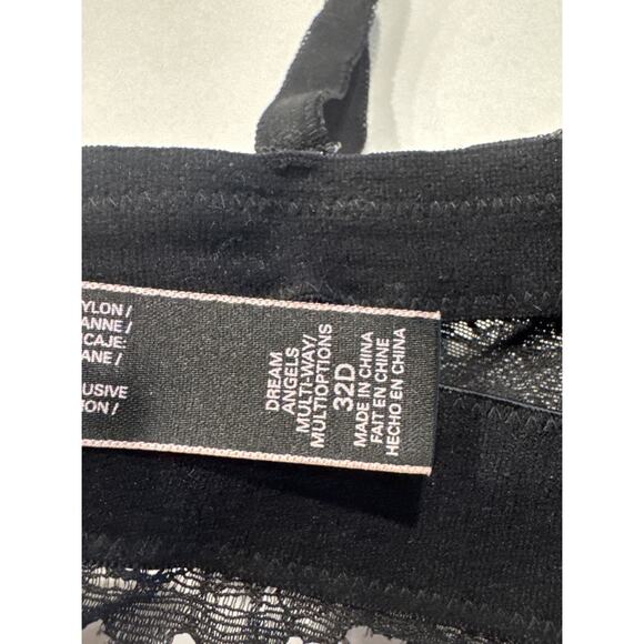 Victoria’s Secret Dream Angels Multi Way Bra 32D Black Lace Underwire Strapless - Picture 7 of 7